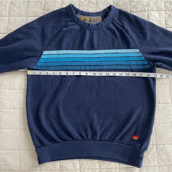 Aviator Nation 5 Stripe Crew Sweatshirt Navy Blue Size XS - Picture 7 of 7